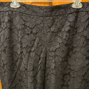Talbots Elastic Back Black Lace Skinny Pants Size 10